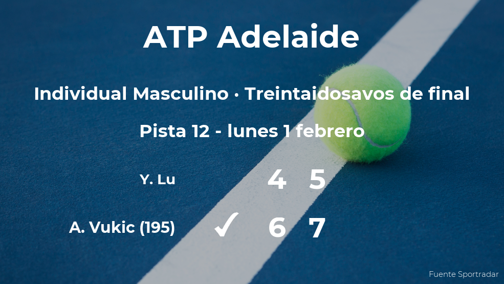 El tenista Aleksandar Vukic, clasificado para los dieciseisavos de final del torneo ATP 250 de Melbourne