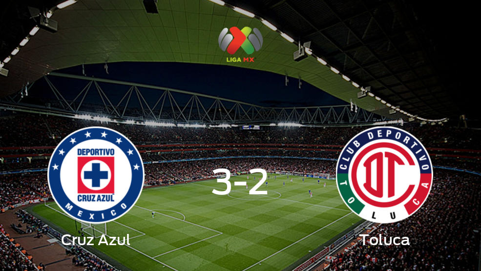 3-2: Cruz Azul se impone a Toluca en casa