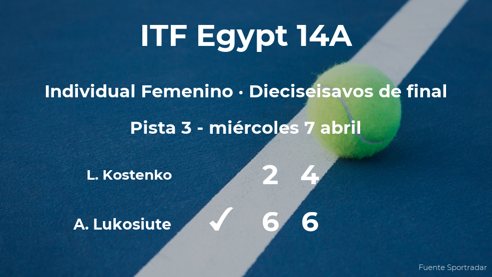 La tenista Andre Lukosiute consigue clasificarse para los octavos de final del torneo de Sharm El Sheikh La tenista Andre Lukosiute consigue clasificarse para los octavos de final del torneo de Sharm El Sheikh