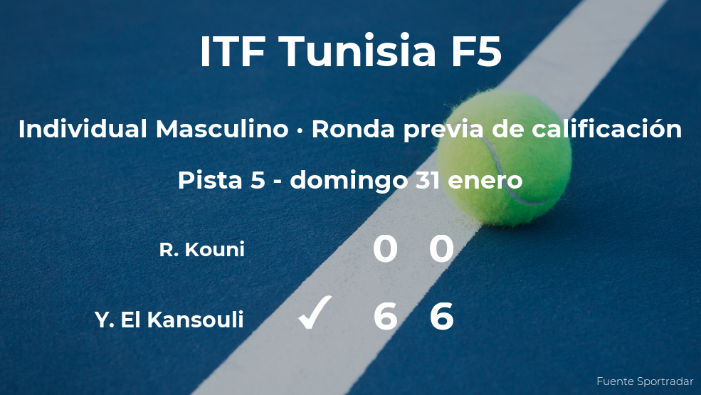El tenista Yassine El Kansouli pasa a la siguiente fase del torneo de Monastir