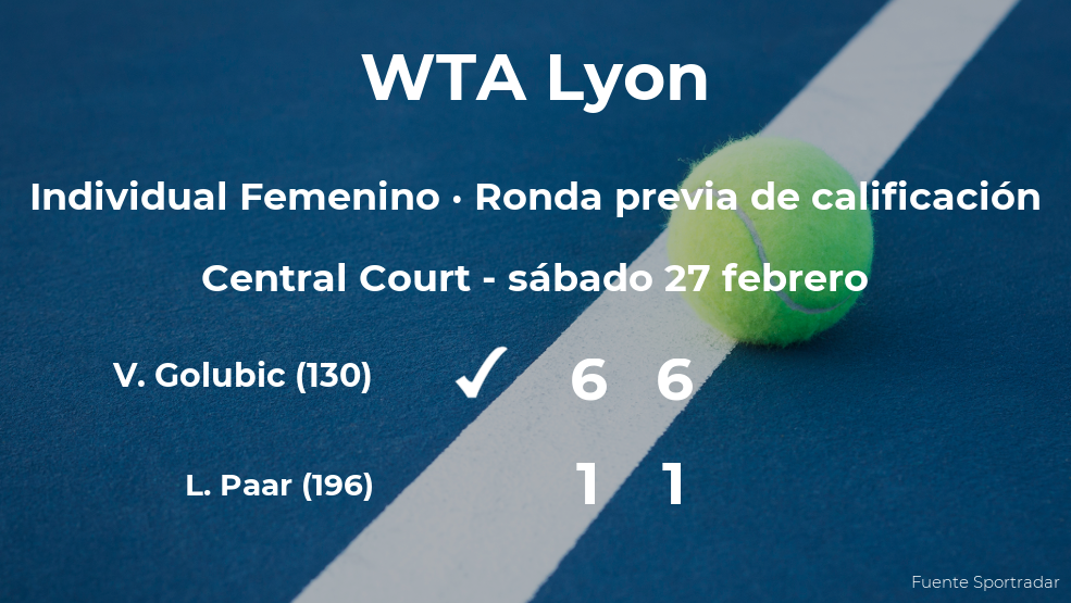La tenista Viktorija Golubic pasa a la siguiente fase del torneo WTA 250 de Lyon