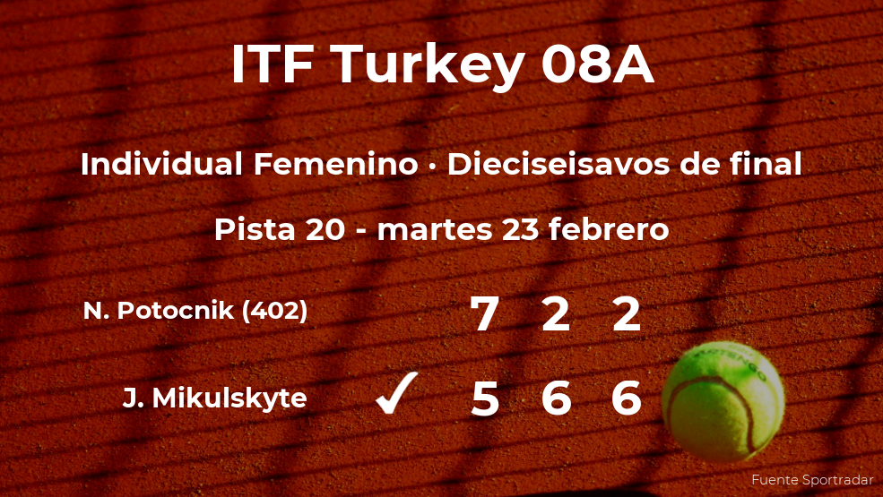 La tenista Justina Mikulskyte estará en los octavos de final del torneo de Antalya La tenista Justina Mikulskyte estará en los octavos de final del torneo de Antalya