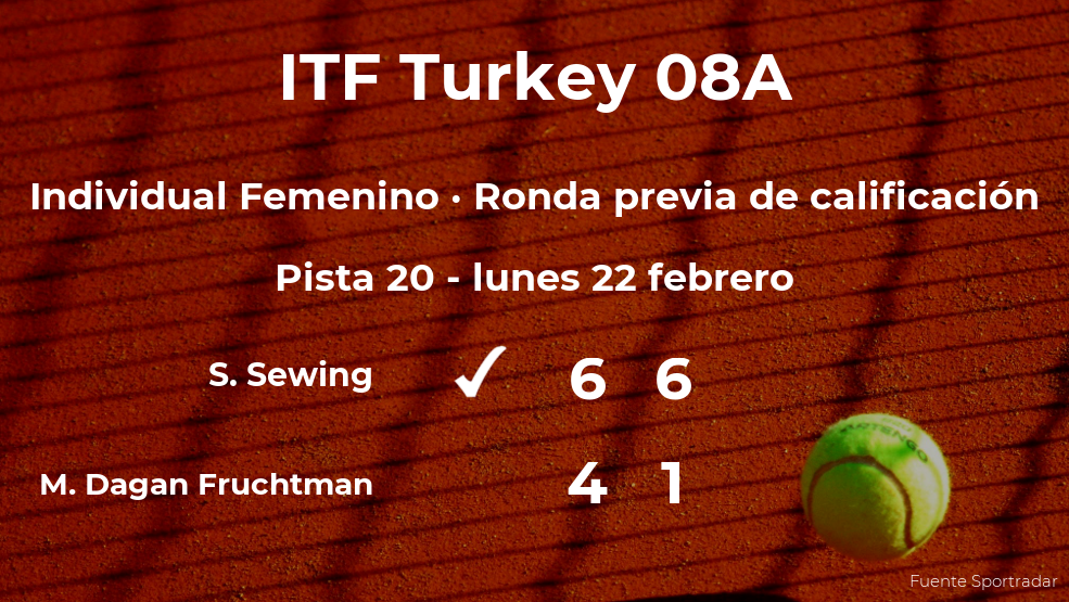 Sofia Sewing vence en la ronda previa de calificación del torneo de Antalya Sofia Sewing vence en la ronda previa de calificación del torneo de Antalya
