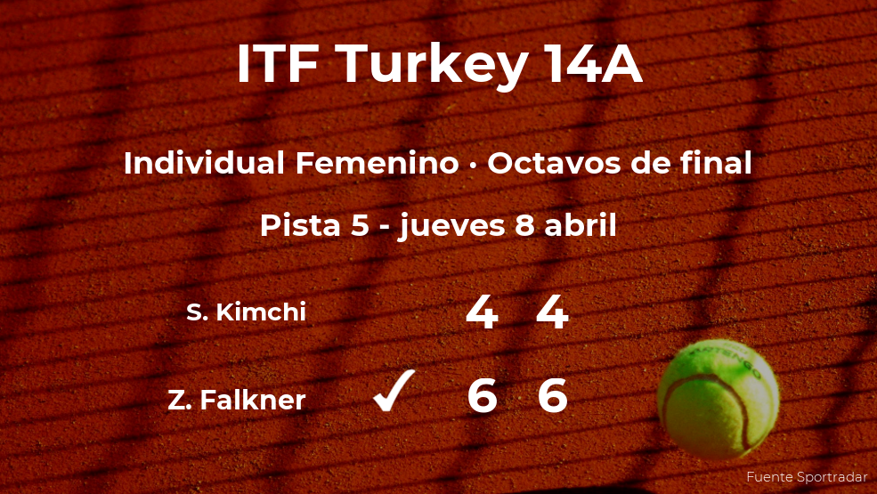 Ziva Falkner pasa a la siguiente ronda del torneo de Antalya tras vencer en los octavos de final Ziva Falkner pasa a la siguiente ronda del torneo de Antalya tras vencer en los octavos de final