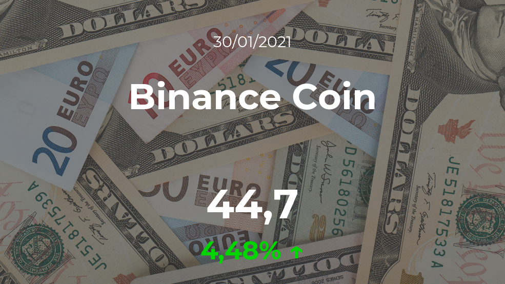Cotización del Binance Coin del 30 de enero Cotización del Binance Coin del 30 de enero
