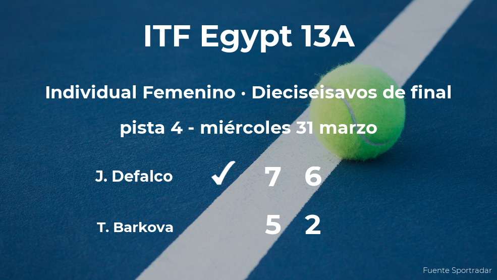 Jenna Defalco se clasifica para los octavos de final del torneo de Sharm El Sheikh
