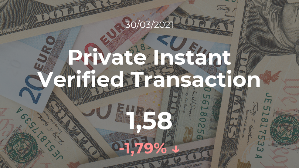 Cotización del Private Instant Verified Transaction del 30 de marzo Cotización del Private Instant Verified Transaction del 30 de marzo