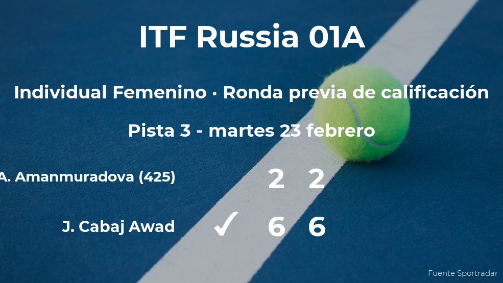 La tenista Jacqueline Cabaj Awad pasa de ronda del torneo de Moscú La tenista Jacqueline Cabaj Awad pasa de ronda del torneo de Moscú