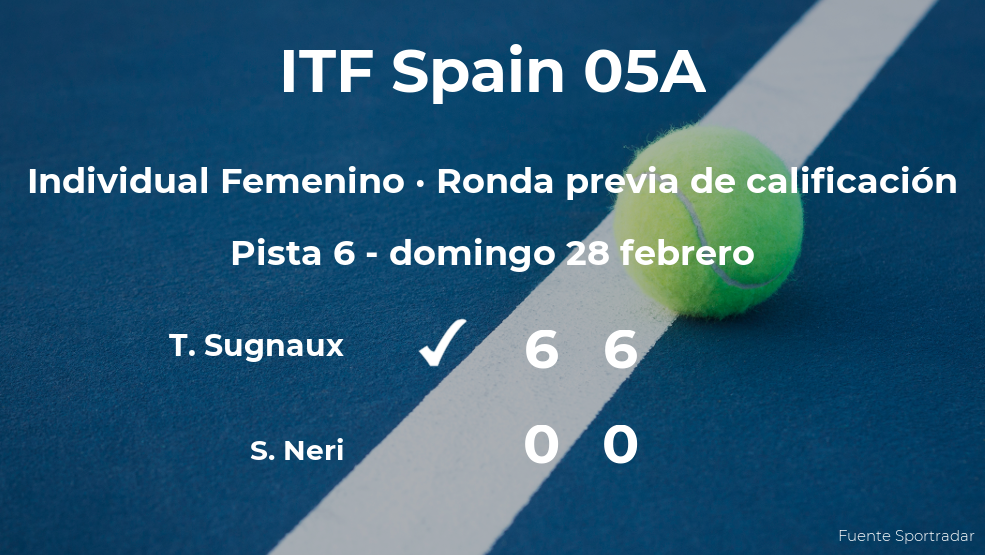 Tess Sugnaux venció a Sofia Neri en la ronda previa de calificación del torneo de Manacor