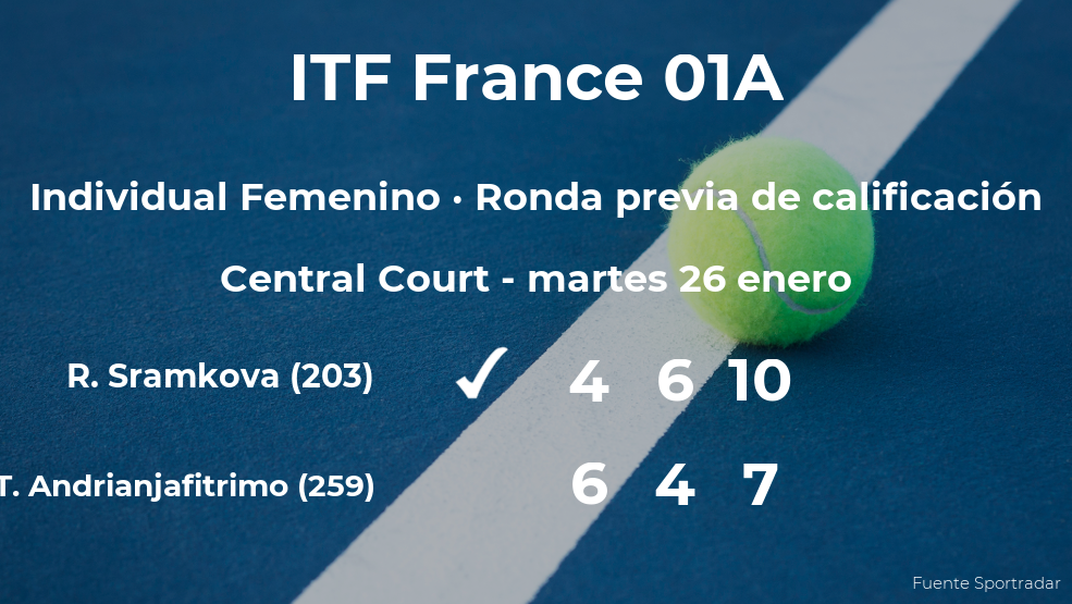 La tenista Rebecca Sramkova logra vencer en la ronda previa de calificación a costa de la tenista Tessah Andrianjafitrimo