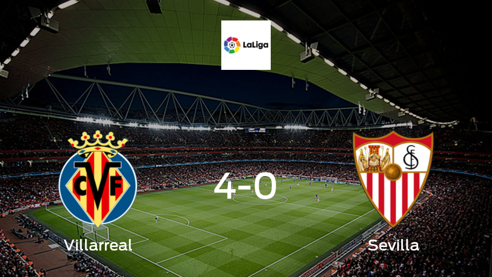Resumen, Resultado, Goles y Tarjetas del partido Villarreal - Sevilla (4-0)