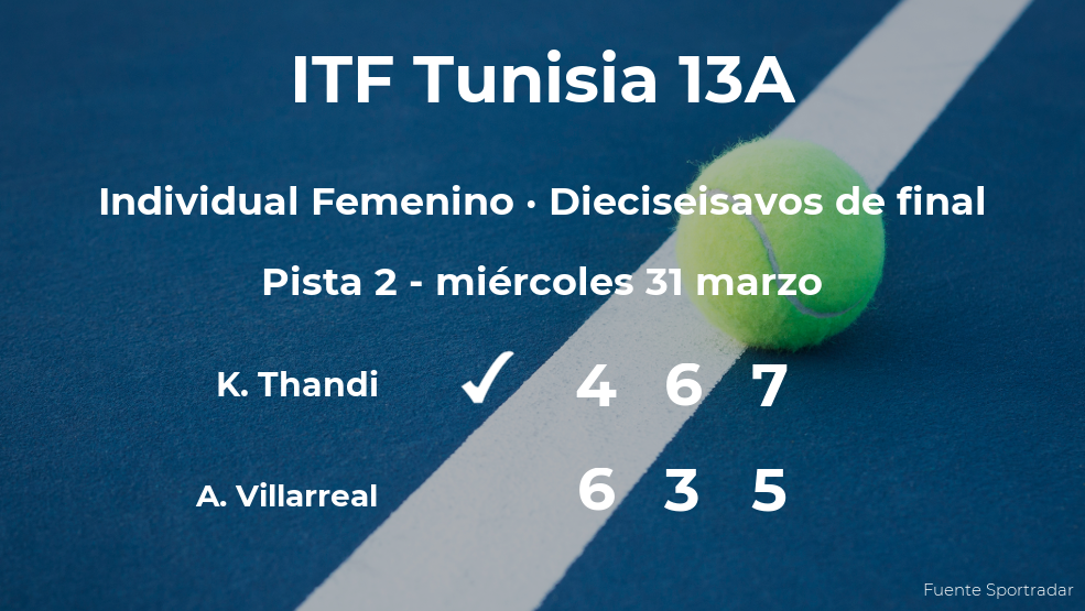 La tenista Karman Kaur Thandi logra clasificarse para los octavos de final a costa de Andrea Renee Villarreal