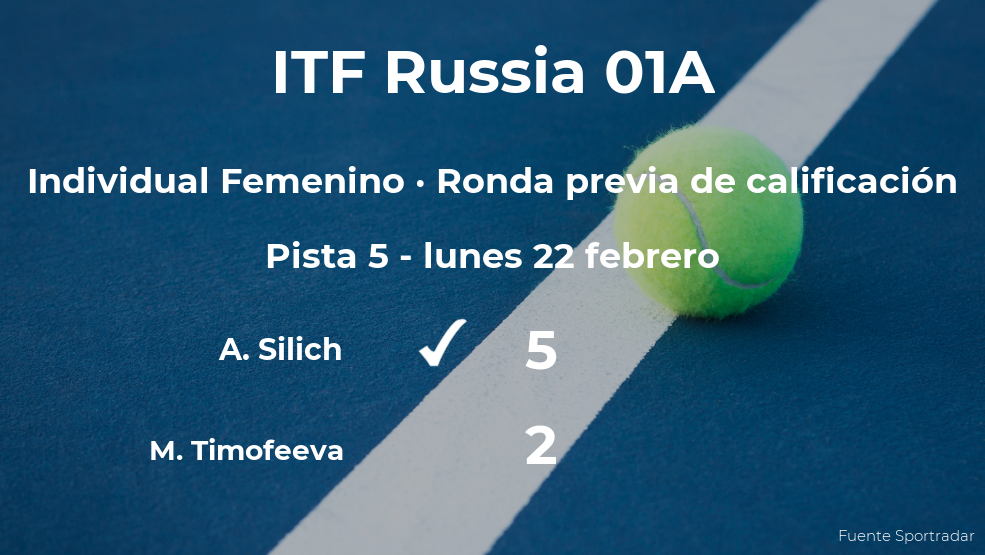 Alina Silich vence a la tenista Maria Timofeeva en la ronda previa de calificación Alina Silich vence a la tenista Maria Timofeeva en la ronda previa de calificación