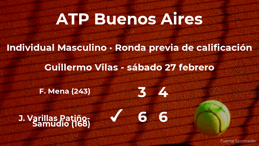 El tenista Juan Pablo Varillas Patiño-Samudio vence a Facundo Mena en la ronda previa de calificación