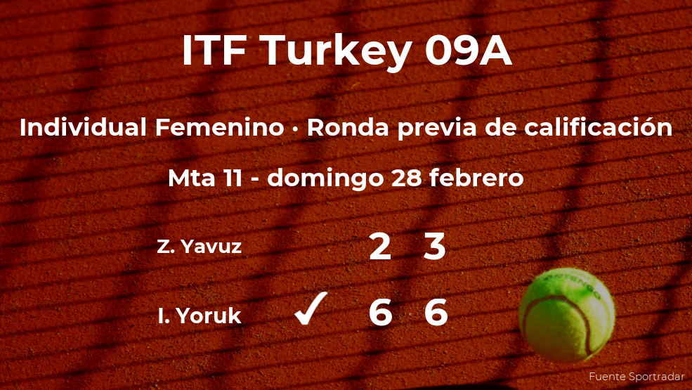 Ilay Yoruk consigue vencer en la ronda previa de calificación a costa de la tenista Zeynep Su Yavuz