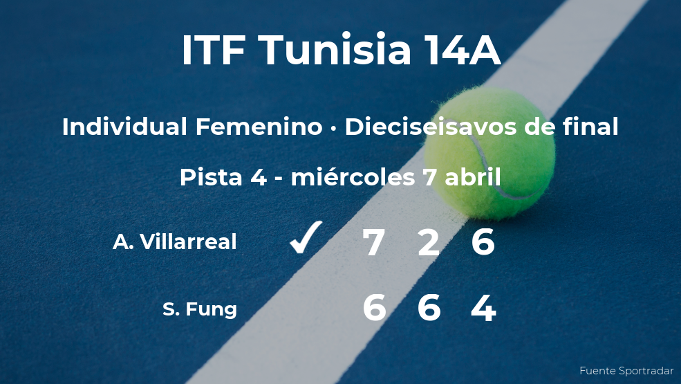 La tenista Andrea Renee Villarreal pasa a la próxima ronda del torneo de Monastir tras vencer en los dieciseisavos de final La tenista Andrea Renee Villarreal pasa a la próxima ronda del torneo de Monastir tras vencer en los dieciseisavos de final