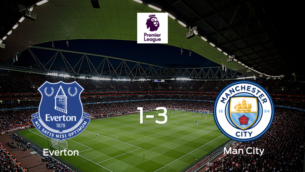 Manchester City suma tres puntos a su casillero frente a Everton (3-1)